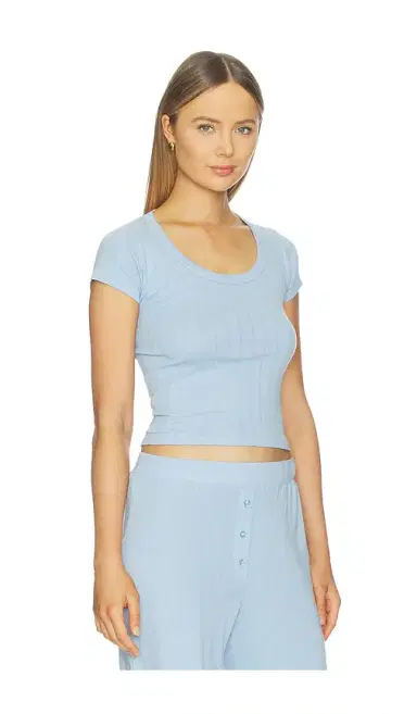 VIR VITA Pointelle Scoop Tee | Thumbnail 2