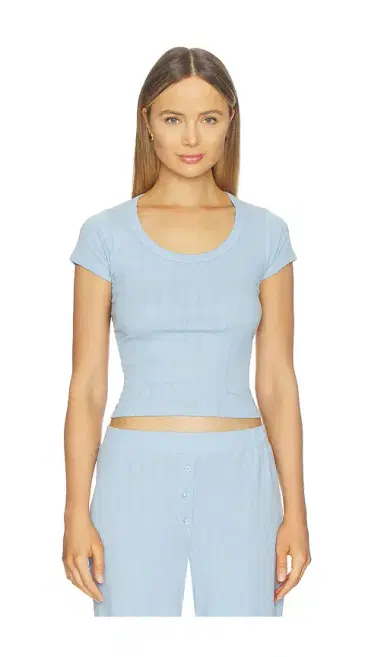 VIR VITA Pointelle Scoop Tee | Thumbnail 1