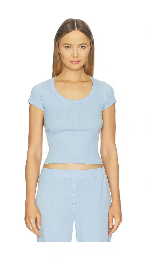 Pointelle Scoop Tee
