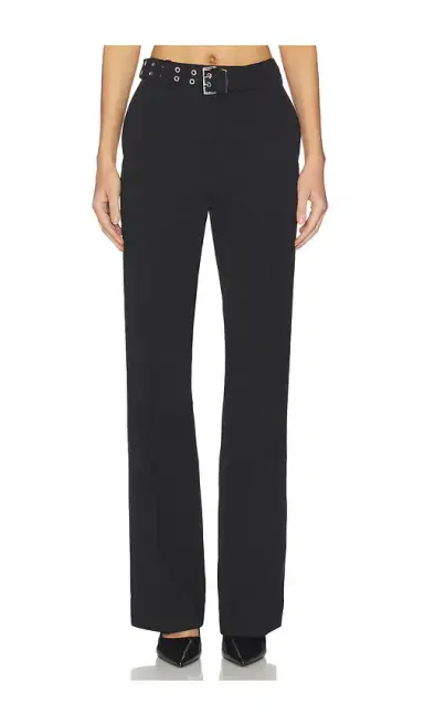 Ganni Bonded Crepe Belted Pant | Thumbnail 1 Ganni Bonded Crepe Belted Pant | Thumbnail 1