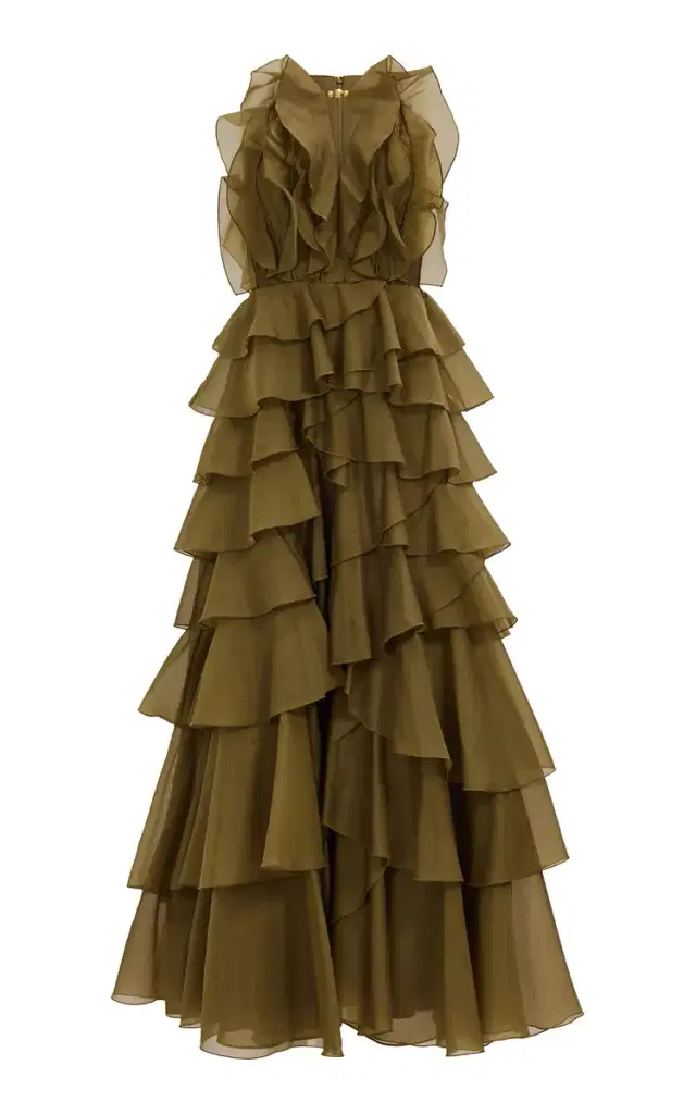 Aje Cleo Ruffled Organza Gown