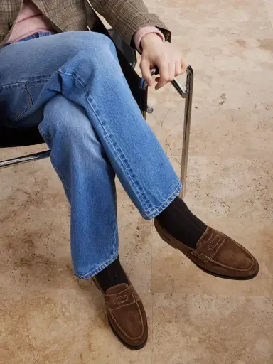 John Lobb Lopez Suede Penny Loafers - Men | Thumbnail 2