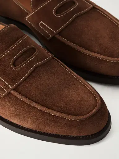 John Lobb Lopez Suede Penny Loafers - Men | Thumbnail 5