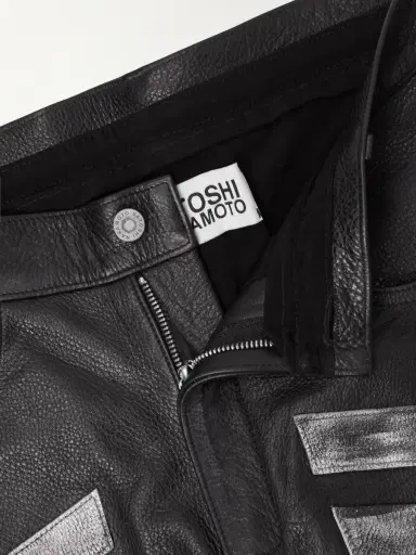 Satoshi Nakamoto 2.0 Moto Appliquéd Leather Trousers - Men | Thumbnail 6
