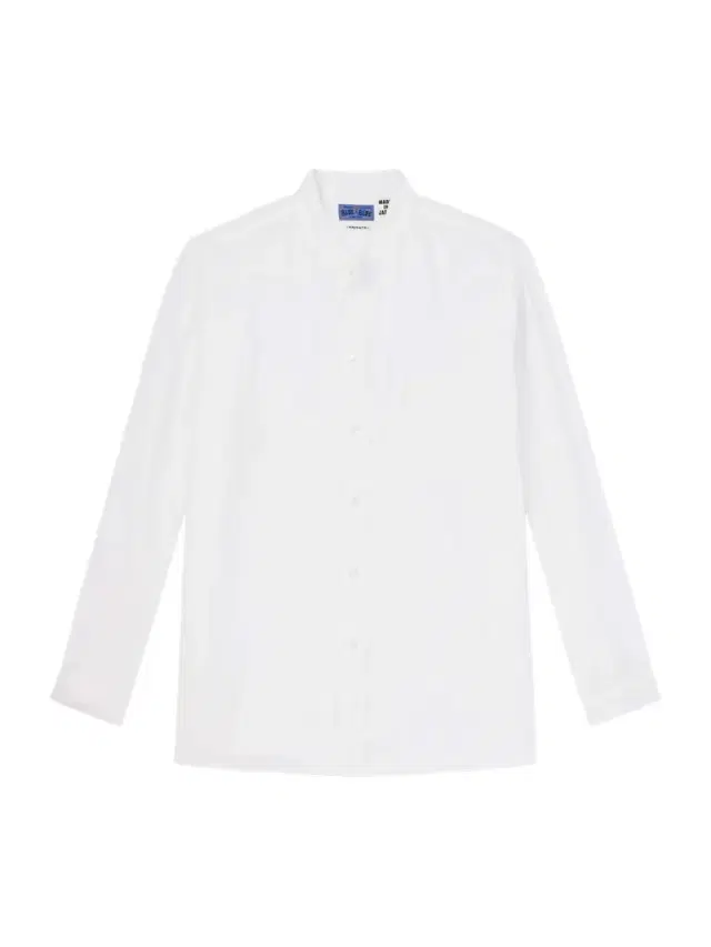 Grandad-Collar Linen Shirt - Men