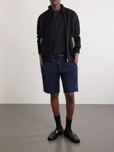 Paul Smith Straight-Leg Striped Cotton-Jersey Shorts - Men | Thumbnail 2