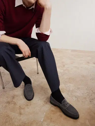 John Lobb Lopez Suede Penny Loafers - Men | Thumbnail 2 John Lobb Lopez Suede Penny Loafers - Men | Thumbnail 2