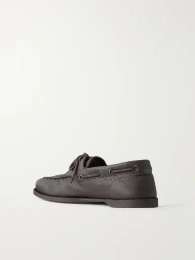 John Lobb Foil Full-Grain Leather Boat Shoes - Men | Thumbnail 4