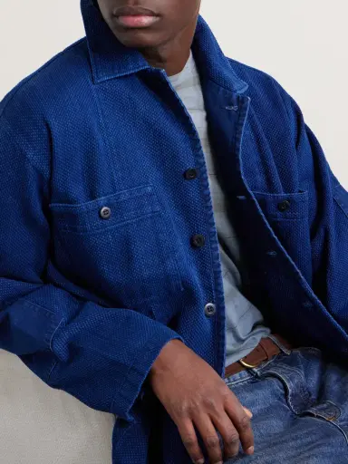 Blue Blue Japan Textured-Cotton Overshirt - Men | Thumbnail 5