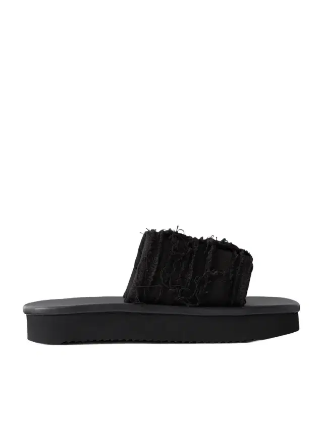 DRKSHDW by Rick Owens Frayed Denim Slides - Men