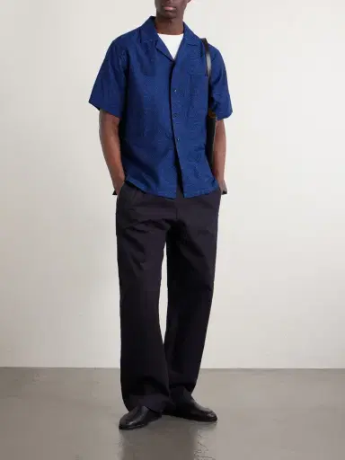Blue Blue Japan Camp-Collar Cotton-Jacquard Shirt - Men | Thumbnail 2