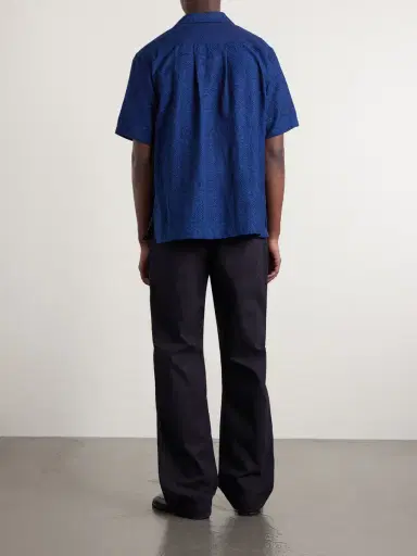 Blue Blue Japan Camp-Collar Cotton-Jacquard Shirt - Men | Thumbnail 4