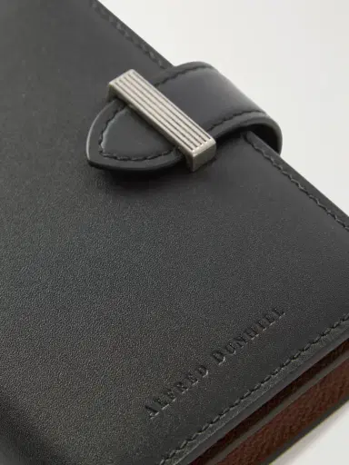 dunhill Alfred Business Card Case Patina-Leather Cardholder - Men | Thumbnail 3