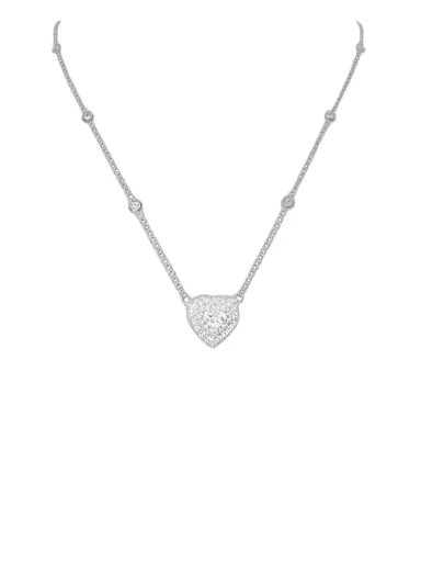 Wish Fine Jewelry 0.73ct Diamond 18K Gold Stationed Heart Pendant Necklace | Thumbnail 1 Wish Fine Jewelry 0.73ct Diamond 18K Gold Stationed Heart Pendant Necklace | Thumbnail 1