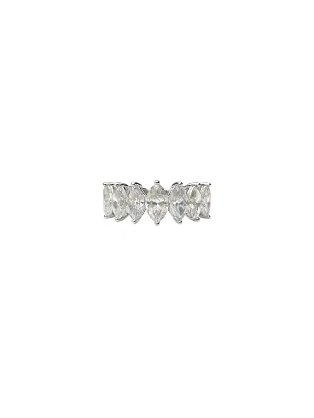 4.25ct Diamond 18K Gold Marquise Eternity Band Ring