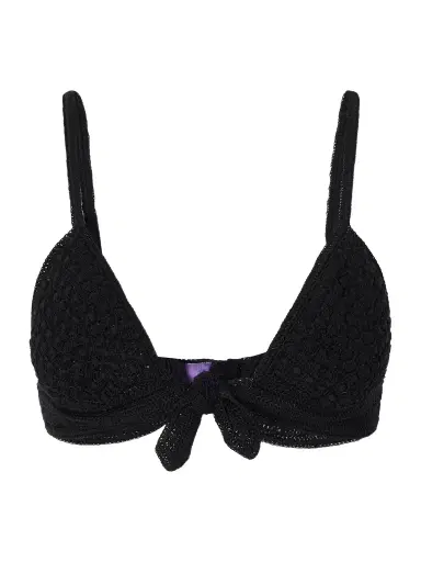 Ralph Lauren Collection Crocheted Silk Triangle Bra | Thumbnail 1 Ralph Lauren Collection Crocheted Silk Triangle Bra | Thumbnail 1
