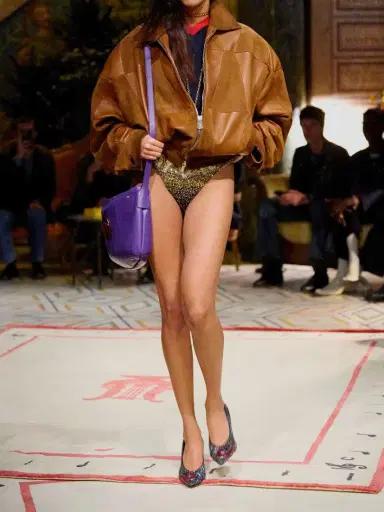 Versace Paneled Leather Jacket | Thumbnail 6