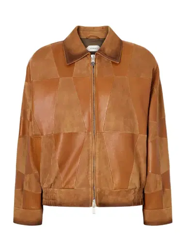 Versace Paneled Leather Jacket | Thumbnail 1