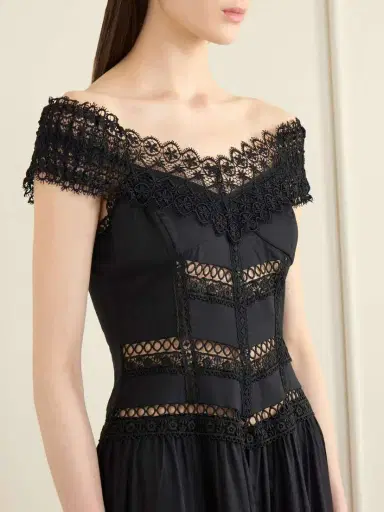 Charo Ruiz Amaira Embroidered Lace-trimmed Cotton-blend Maxi Dress | Thumbnail 4