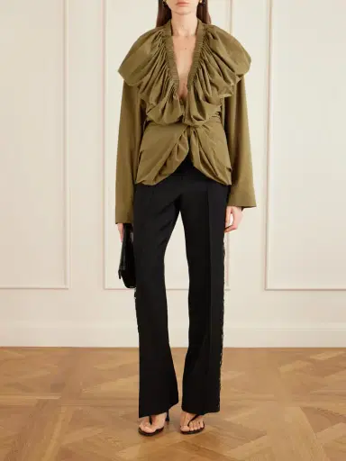 Sharon Wauchob Sata Draped Gathered Silk-blend Wrap Blouse | Thumbnail 2