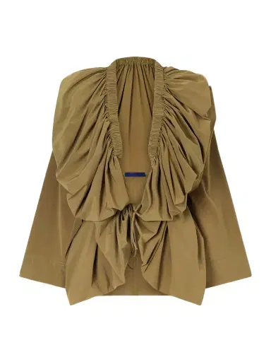 Sharon Wauchob Sata Draped Gathered Silk-blend Wrap Blouse | Thumbnail 1
