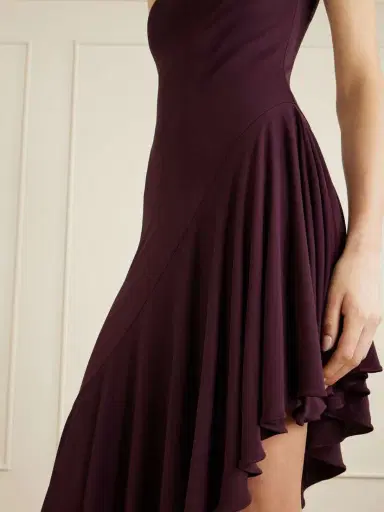 Alaïa Asymmetrical Crepe-jersey Midi Dress | Thumbnail 4 Alaïa Asymmetrical Crepe-jersey Midi Dress | Thumbnail 4