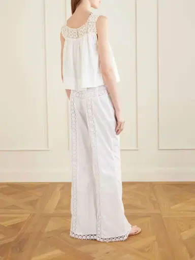 Calle Del Mar Heirloom Lace-trimmed Cotton-poplin Top | Thumbnail 3 Calle Del Mar Heirloom Lace-trimmed Cotton-poplin Top | Thumbnail 3