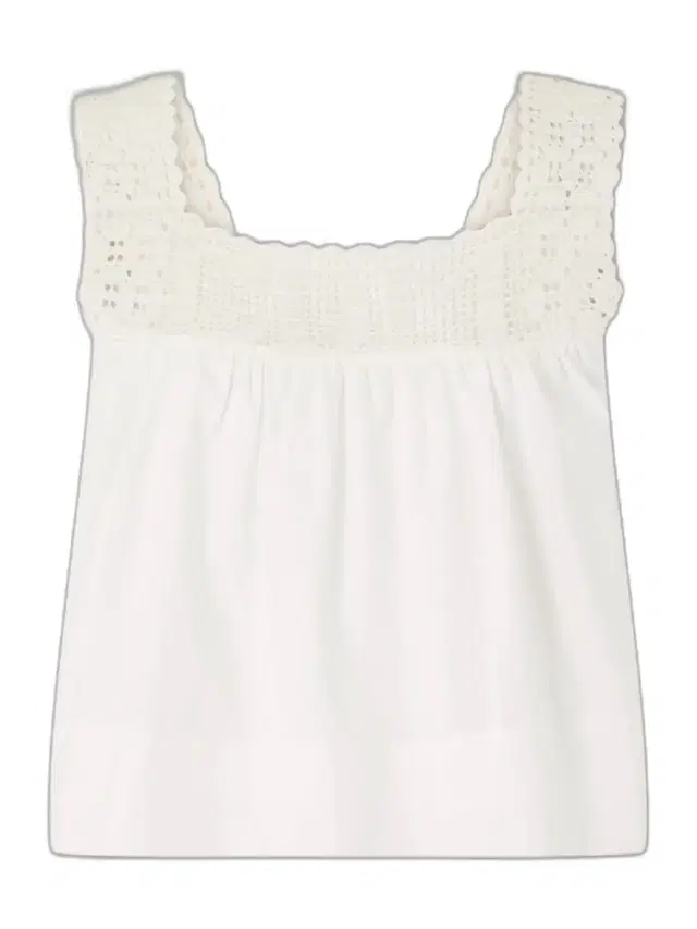 Heirloom Lace-trimmed Cotton-poplin Top