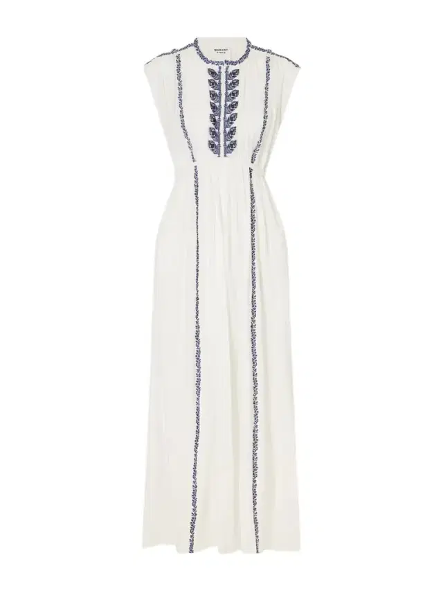 Marant Étoile Liviane Embroidered Cotton Maxi Dress