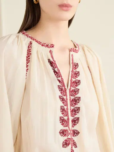 Marant Étoile Ludy Floral-embroidered Organic Cotton Mini Dress | Thumbnail 4