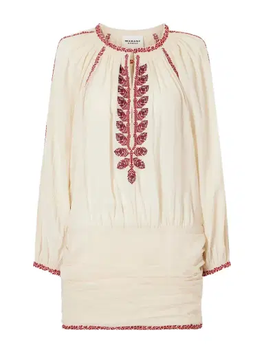 Marant Étoile Ludy Floral-embroidered Organic Cotton Mini Dress | Thumbnail 1