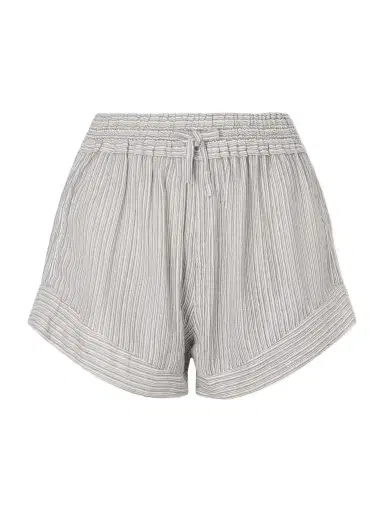 Marant Étoile Thaliany Striped Cotton Drawstring Shorts | Thumbnail 1 Marant Étoile Thaliany Striped Cotton Drawstring Shorts | Thumbnail 1