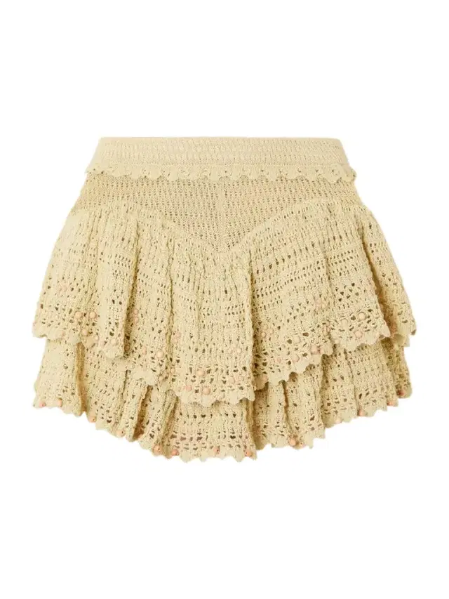 Olzea Embellished Crochet-knit Shorts
