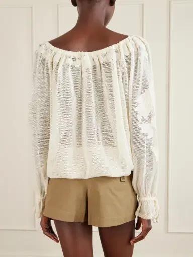 Isabel Marant Dalyna Lace Trimmed Organic Cotton Blouse | Thumbnail 3 Isabel Marant Dalyna Lace Trimmed Organic Cotton Blouse | Thumbnail 3