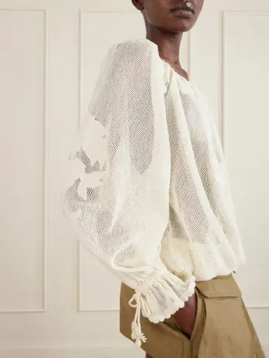 Isabel Marant Dalyna Lace Trimmed Organic Cotton Blouse | Thumbnail 4 Isabel Marant Dalyna Lace Trimmed Organic Cotton Blouse | Thumbnail 4