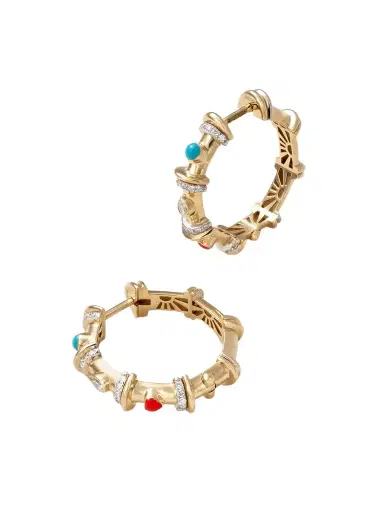 L’Atelier Nawbar Milky Way 18-karat Gold, Diamond And Enamel Hoop Earrings | Thumbnail 1 L’Atelier Nawbar Milky Way 18-karat Gold, Diamond And Enamel Hoop Earrings | Thumbnail 1