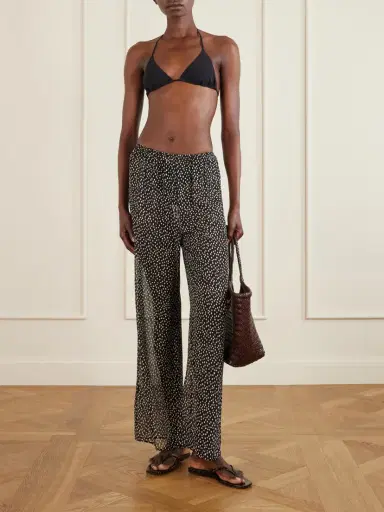 Nili Lotan Polka-dot Silk Straight-leg Pants | Thumbnail 2