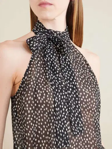 Nili Lotan Alla Halterneck Polka-dot Silk-chiffon Blouse | Thumbnail 5 Nili Lotan Alla Halterneck Polka-dot Silk-chiffon Blouse | Thumbnail 5