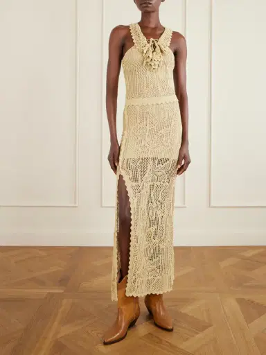 Isabel Marant Ornella Embellished Crocheted Cotton-blend Midi Dress | Thumbnail 2
