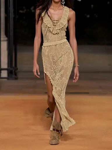 Isabel Marant Ornella Embellished Crocheted Cotton-blend Midi Dress | Thumbnail 5