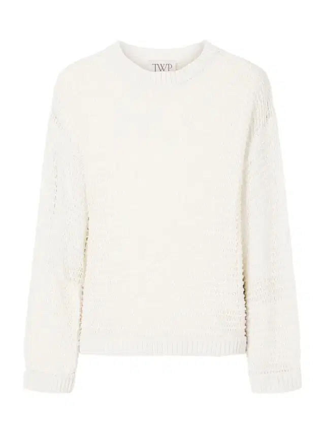 Wide Crew L/s Open-knit Sweater