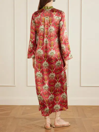Emporio Sirenuse Jenna Printed Silk Midi Dress | Thumbnail 3 Emporio Sirenuse Jenna Printed Silk Midi Dress | Thumbnail 3