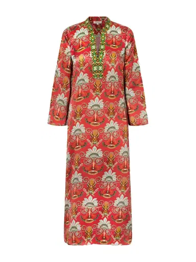 Emporio Sirenuse Jenna Printed Silk Midi Dress | Thumbnail 1 Emporio Sirenuse Jenna Printed Silk Midi Dress | Thumbnail 1