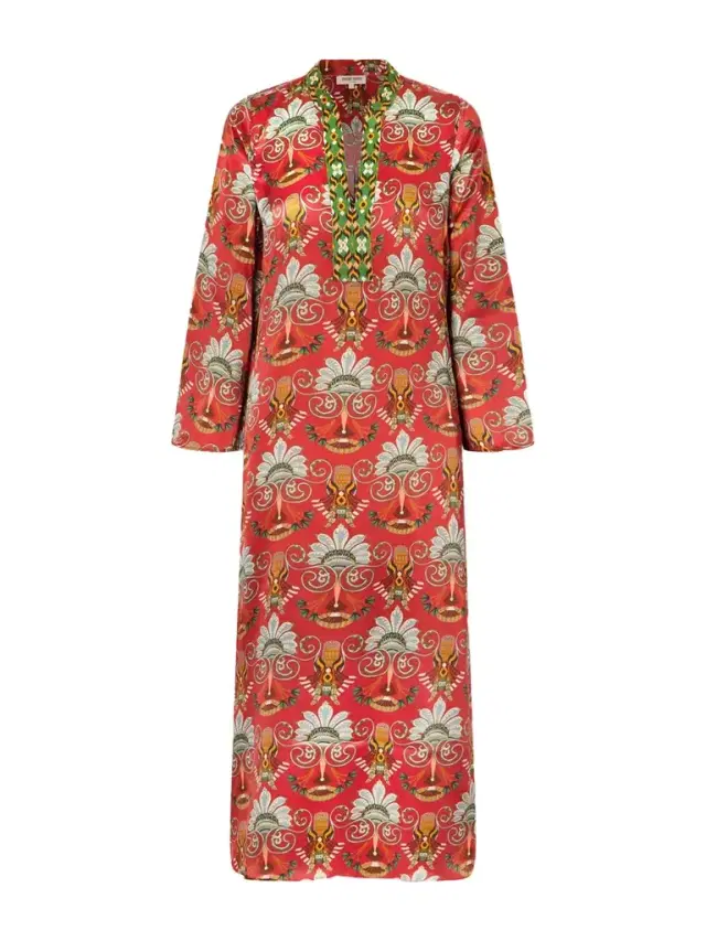 Emporio Sirenuse Jenna Printed Silk Midi Dress