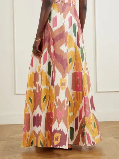 Emporio Sirenuse Kika Printed Cotton And Linen-blend Maxi Skirt | Thumbnail 3