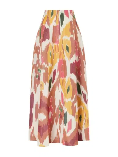 Emporio Sirenuse Kika Printed Cotton And Linen-blend Maxi Skirt | Thumbnail 1