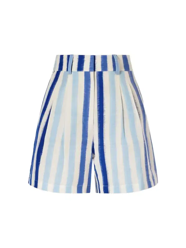 Beatrice Ikat Striped Cotton Shorts