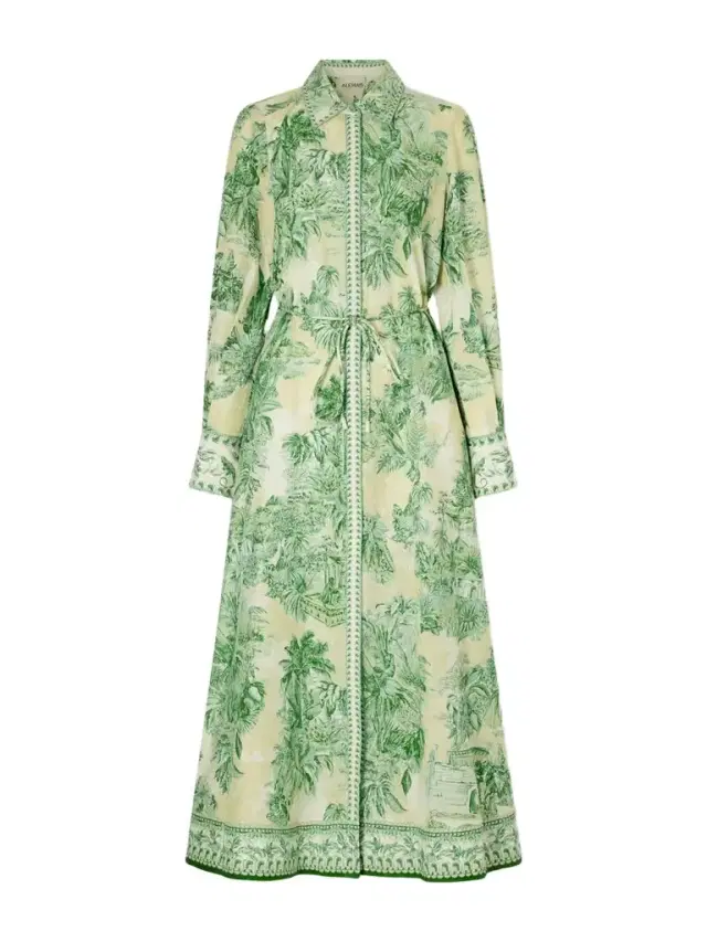 Sara Belted Printed Cotton And Silk-blend Maxi Dress