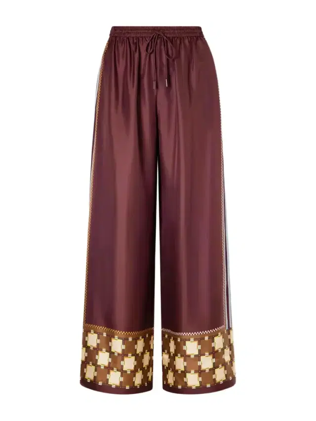 Wilson Silk-twill Wide-leg Pants