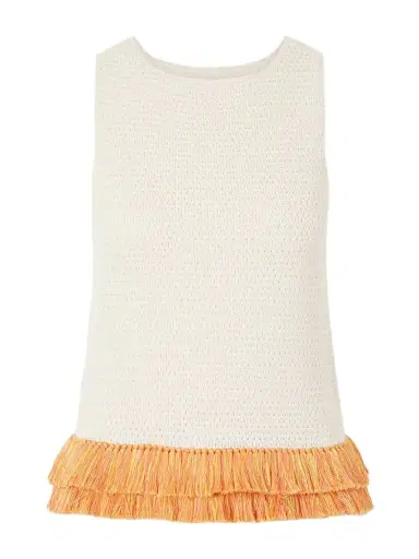 ESCVDO Amada Fringed Crocheted Cotton Tank | Thumbnail 1 ESCVDO Amada Fringed Crocheted Cotton Tank | Thumbnail 1